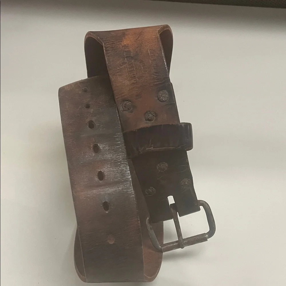 Classic Brown Leather Belt / Workout or weight belt